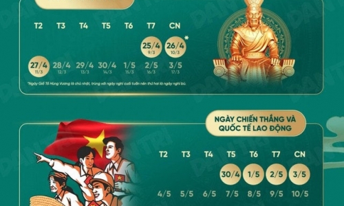 THÔNG BÁO LỊCH NGHỈ LỄ GIỖ TỔ HÙNG VƯƠNG VÀ DỊP 30/4-01/05 NĂM 2026